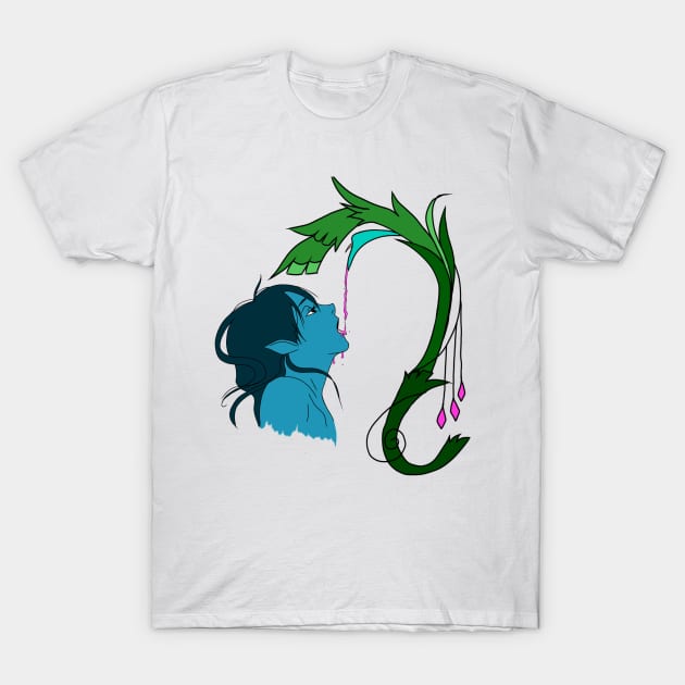 Elf drinking from a flower T-Shirt by RavenRarities